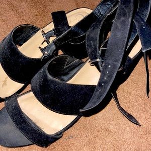 Black heels with ankle straps